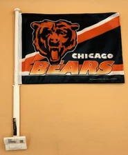 NFL Chicago Bears Logo Car Window Flag by Rico Industries New