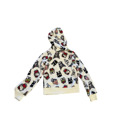 Sanrio Hello Kitty & Friends Kinder Mädchen flauschiger Kapuzenpullover Monogramm durchgehender Reißverschluss 6 neu mit Etikett - Bild 2 von 11