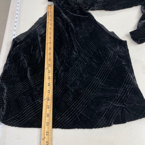 Lauren Ralph Lauren textured black velvet velour halter blouse silk blend sz 14 - Picture 11 of 13