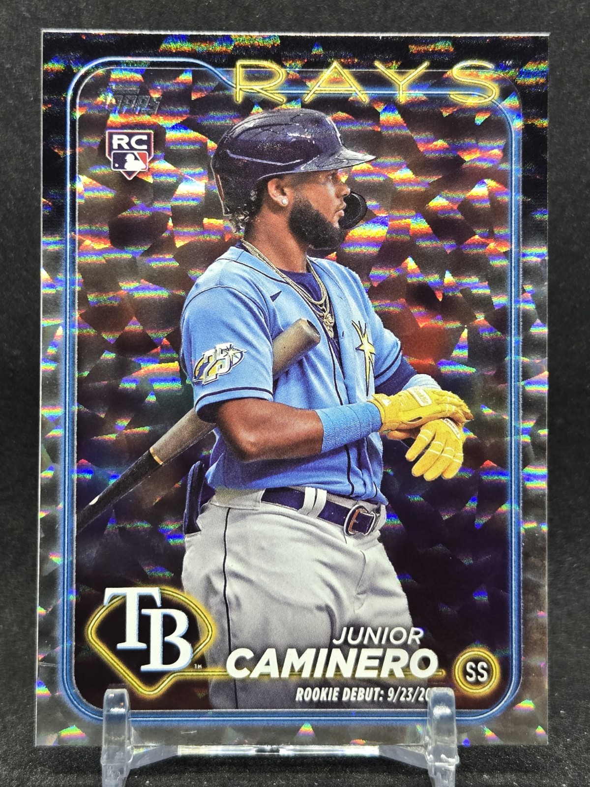 Junior Caminero Rookie Debut Silver Crackle Foilboard  2024 Topps Update #US223