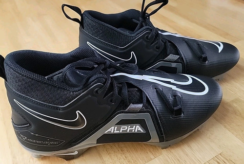 Nike Alpha Menace Pro 3 SZ 14 Black/White Mens Football Cleats - Picture 1 of 14