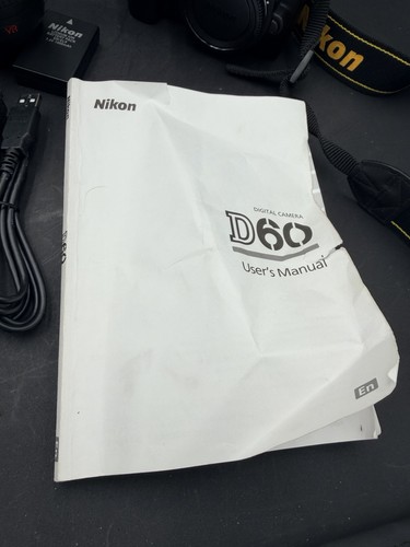 Nikon D60 10.2MP Digital DSLR Camera Kit 18-55mm,55-200mm lenses batt,charger + - Picture 13 of 15