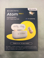 Audien ATOM PRO 2 Wireless Rechargeable OTC Hearing Aids - New - Sealed