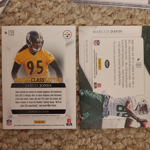 Jarvis Jones 2013 Panini Prominence Rookie Letter N Auto /100 Pittsburgh Steeler - Picture 13 of 13