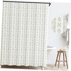  Green and White Boho Shower 70"W x 72"L (Pack of 1) A3. Boho Vertical Green