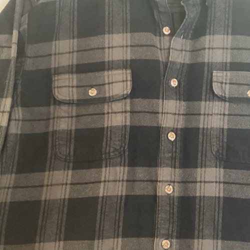 VTG Men’s Field And Stream Heavyweight Wool Black Plaid Jacket Button UP Sz XL - Picture 3 of 9