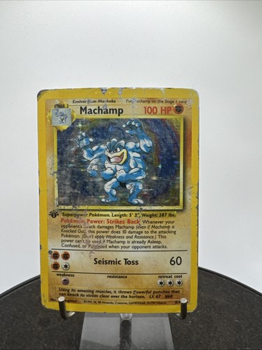 Machamp 8/102 1st Edition Holo Base Set Pokemon Card
