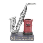 Retro Saxophone Sculpture Resin Saxophone Design Pen Holder Desk Decoration
