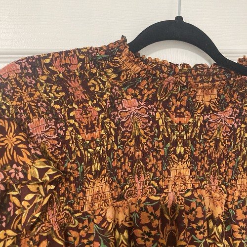 Cato Damen Übergröße 22/24 W Herbst Blumen Langarm Bluse Oberteil gesmokt Rüschen - Bild 2 von 14