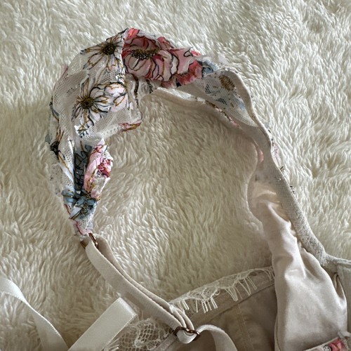 Victoria Secret For Love and Lemons Floral Flower Pink Corset Bra 34B Small EUC - Picture 11 of 24