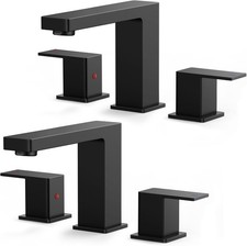2 Pack 8 in Widespread Bathroom Faucet Matte Black 3 Hole Wholesale Commercial