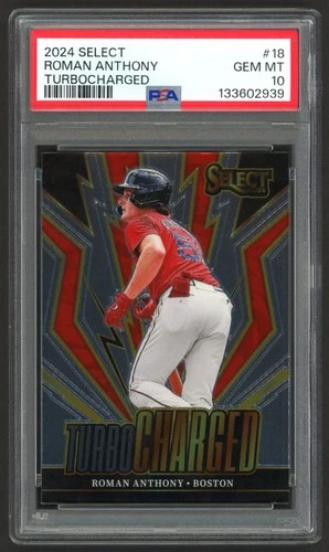 2024 PANINI SELECT ROMAN ANTHONY #18 TURBOCHARGED RED SOX ROOKIE PSA 10 GEM MINT