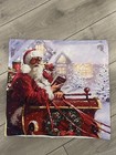 CHRISTMAS SANTA ON SLEDGE CUSHION COVERS  17 x 17 inches  NEW