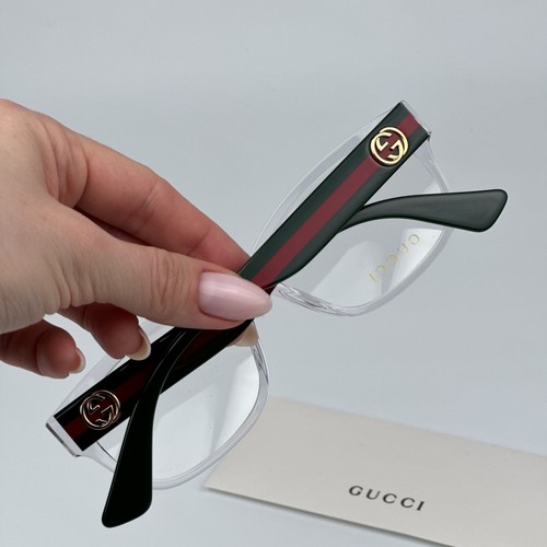 Gucci Women Eyeglasses Crystal Green Demo Rectangle GG0278O 016 BRAND NEW - Picture 9 of 12