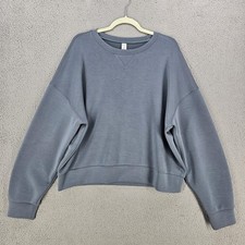 Spanx AirEssentials Pullover Sweatshirt Womens XL Blue Dolman Sleeve 50347R