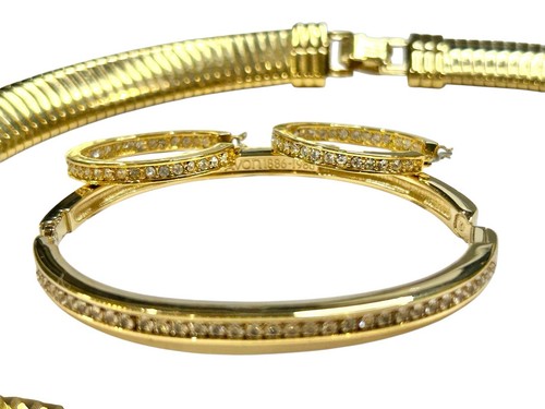 Avon 1986 Centenario Collana Bracciale Spilla Orecchini Set 100° Anniversario - Foto 4 di 7