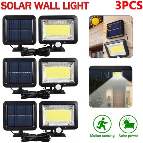 Solar Power Led Pir Motion Sensor Wall Light Security Outdoor Garden Flood Lamp - Picture 18 of 19