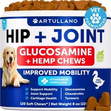 Hemp Hip and Joint Supplement for Dogs - Glucosamine for Dogs Joint Pain