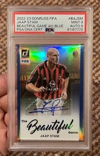 2022-23 PANINI DONRUSS FIFA JAAP STAM AUTO 39/99 AQUA BLUE #BAJSM PSA 9/9 MINT