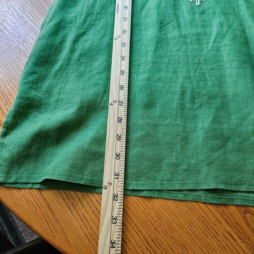 Sabby Anand Damen Leinen Kelly grün bestickt Boho Etuikleid Tunika Top Gr. S - Bild 13 von 15