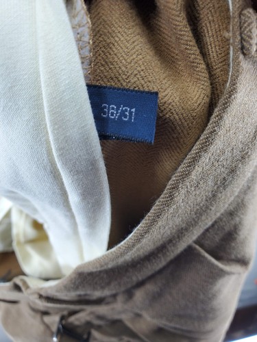 Polo Ralph Lauren Fischgrät Tweed Bundfaltenhose Herren Größe 38x31 Braun Bündchen - Bild 3 von 8