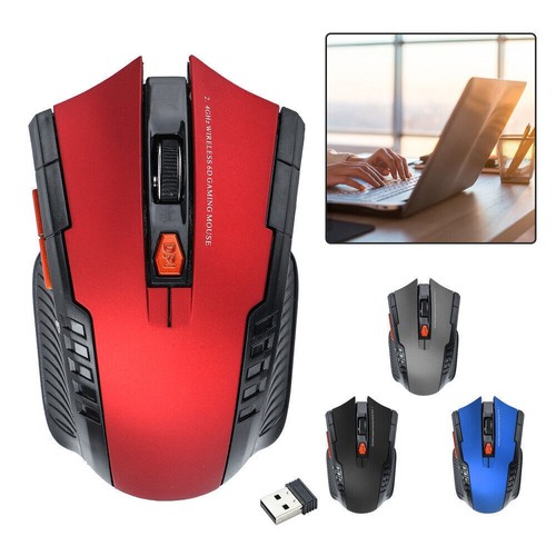 Pc Optical Wireless Mouse Laptop Cordless Usb Computer 2.4GHz Gaming Scroll Mice - Picture 2 of 27
