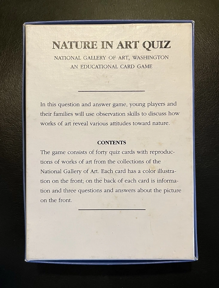 National Gallery of Art Nature in Art Quiz Educational Observational Game 1993 - Image 2 of 4
