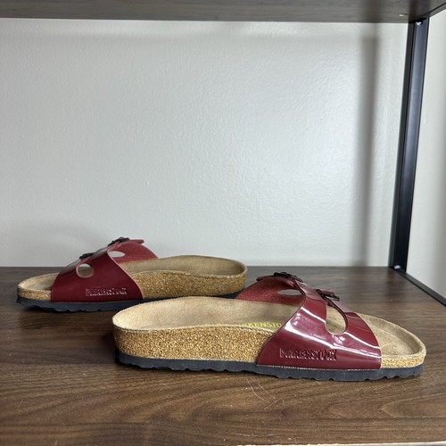 Birkenstock Ibiza 2 Riemen Burgund Lackleder Sandalen Größe 6 Damen - Bild 2 von 7