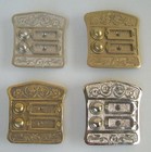 Klingel Jugendstil Messing, Messing patina, Nickel, Nickel matt gebürstet #K8 