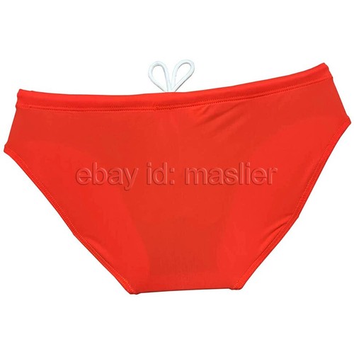 Mens Vintage Swim Briefs Drawstring Draws Swimwear Ice Silk Lined Retro Swimsuit - Picture 7 of 56