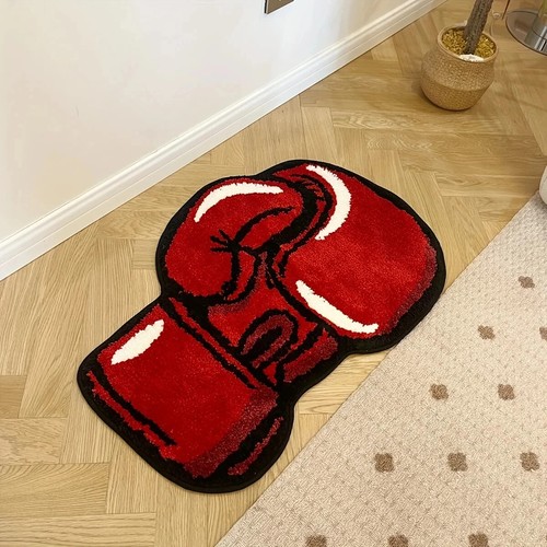 77X54 CM rote Boxhandschuhe getuftet maßgefertigte Teppiche/Teppich weich, rutschfest, flauschig - Bild 5 von 9