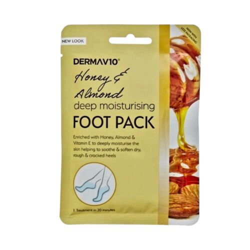 3x Máscara para pies Calcetines Máscara Miel y Almendra Hidratante para Tacones Secos Ásperos Crocked - Imagen 2 de 11