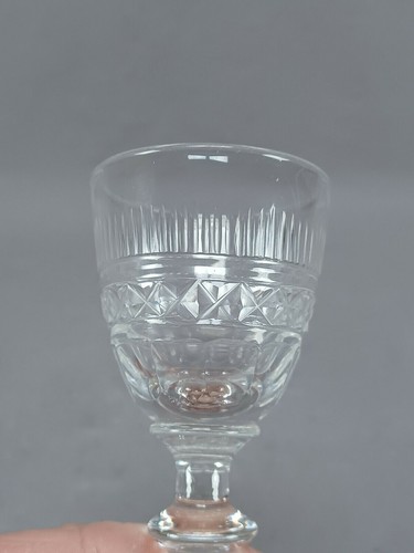 Pittsburgh New England Hand Blown Rays Diamonds & Panels Cut Flint Glass Wine - Picture 9 of 9