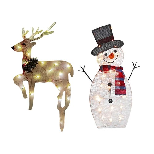 1/2/3 pcs LED Glowing Lighted Snowman Acrylic Garden Decoration Party Decor - Picture 19 of 22