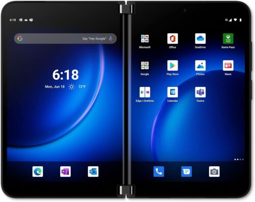 Microsoft Surface Duo 2 128GB 5G Obsidian Dual Sim Unlocked Boxed - Cracked - Picture 7 of 13