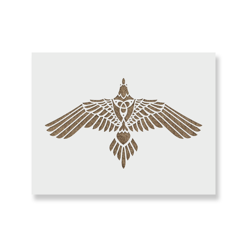 Tribal Raven Stencil - Durable & Reusable Mylar Stencils - Picture 1 of 5