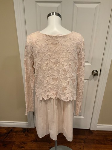 See By Chloe Pale Pink Dress w/ Floral Lace Upper, Size 8 (US) 44 (IT) - Picture 6 of 8