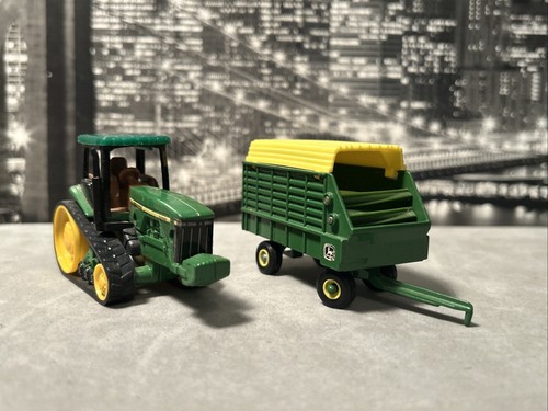 Vintage Die Cast John Deere Tractor With Wagon Lot 1/64 Farm Equipment - Picture 14 of 14