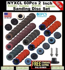 60 PCS 2" Quick Change Sanding Discs Set W/ 1/4 Holder R-Type Die Grinder Discs