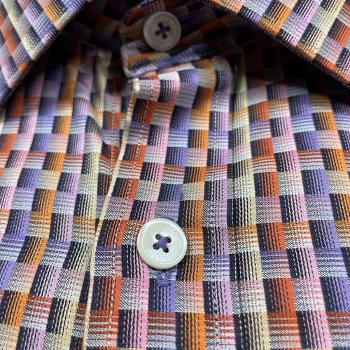 Bugatchi Shirt Mens XL Geometric Classic Fit Flip Cuff Business Party Dress - Picture 7 of 17