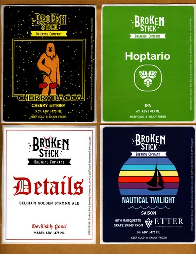 12 Canada Micro beer labels Broken Stick Hammond Ontario Canada - Picture 3 of 3