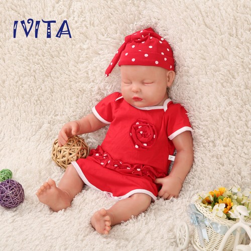 IVITA 47cm Handgemachte Puppen Silikon Rebornpuppen Baby Mädchen Xmas Gift 3700g - Bild 2 von 8
