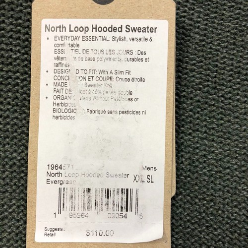 Maglione prAna Ever-Green North Loop uomo maglia con cappuccio nuovo con etichetta taglia 2XL slim fit $110 - Foto 3 di 5