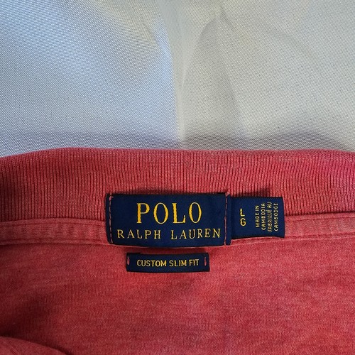 Polo Ralph Lauren Shirt Men's L Coral Custom SLIM Fit Golf - Picture 4 of 6
