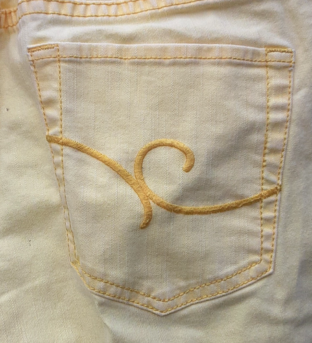 Additions by Chico's Womens Crop Jeans Denim Wildflower Yellow Size 0.5 (Size 6) - Picture 7 of 8