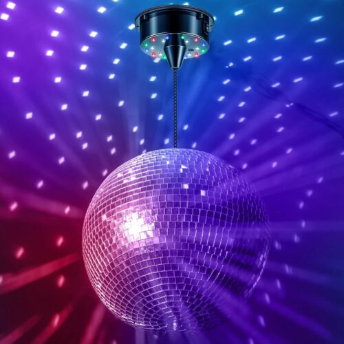 Large Disco Ball  16" w/led Color Lights  Spinning Motor Unit     Compare @ $85!