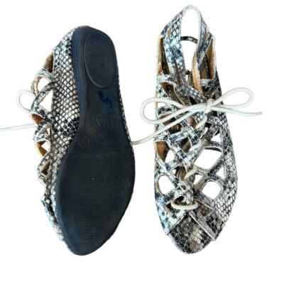 MIA 90s Y2K Veranda Fisherman Sandals Snakeskin Print