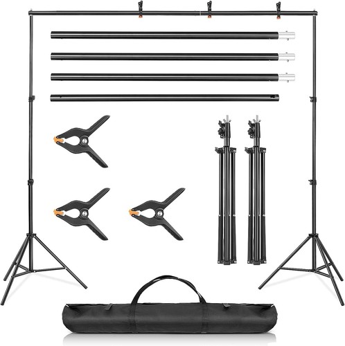 2x3m Fotostudio Hintergrundsystem Teleskop Hintergrund Stativ Set Mit Tasche - Bild 6 von 14