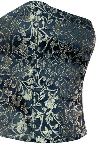 Vintage 90s y2K 2000s Corset Top Bustier Baroque Floral Print Crop VTG XS S 2 - Picture 3 of 10