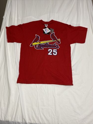 ST. LOUIS CARDINALS MARK MCGWIRE #25 RED MESH Majestic Size